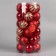 Set of balls plastic D-5.5 cm, 30 pcs "Agnet" strip pattern, golden red