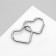 Earrings Metal "Steel" heart, color silver