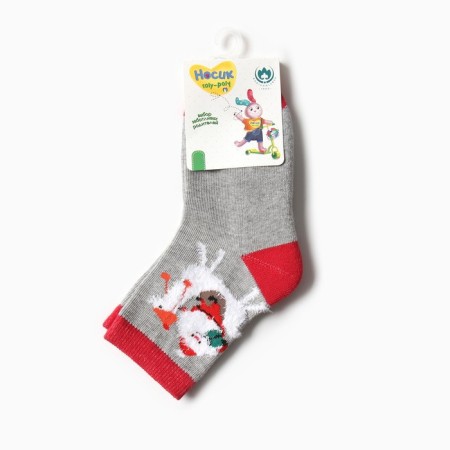 Terry socks children, gray color, size 16-18-2