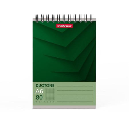 Notebook on spirals A6, 80 sheets, cage, on the crest, Erich Krause "Duotone Next", cardboard cover, offset unit, whiteness 100%, mix-5
