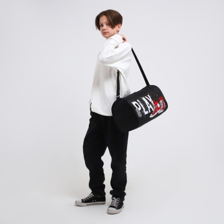 Children's sports bag for a boy with a zipper, external pocket, black color-5