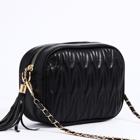 Bag Cross-Bodi with a zipper, black color-2