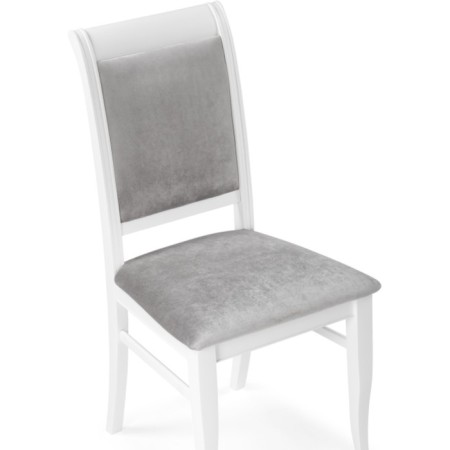 Wooden chair Avelin array of Buk/velor, white/gray 48x55x97 cm-4
