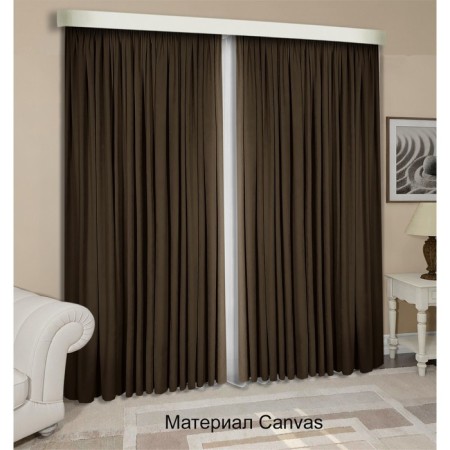 Set of curtains "Canvas", size 200x270 cm, 2 pcs, color wenge-1