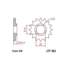 Star host JT SPROCKETS JTF583-13, chain 520, 13 teeth