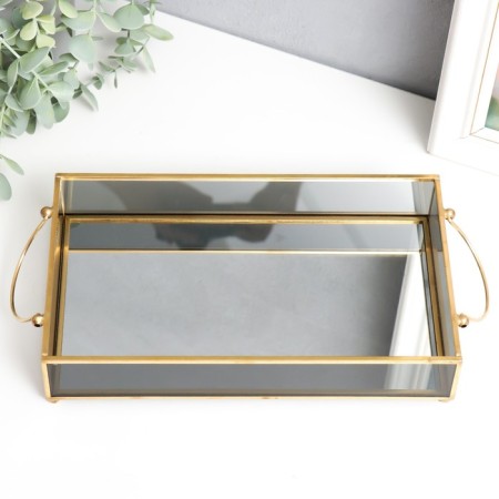 Standing interior glass with a rectangular mirror "Darkened" with handles 5x14x24 cm-1