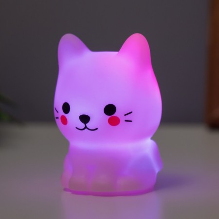 Nightlight "Cute cat" 2W LED LR44 pink 3.5x3x5.5cm-4
