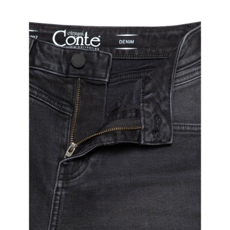 Women's jeans with a high landing CONTE Elegant Mom Fit, size S, color Washed Black-9