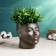 Figure pot "Girl's head" Black-gold, 16x14x16cm