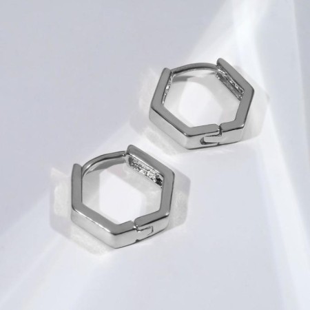 Earrings Metal "Geometry" hexagon-1