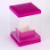 Box for flowers with a vase and PVC windows are folding, 16 x 23 x 16 cm, plain, lavender