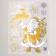 Plastic sticker "Santa Claus with gifts and deer" silver-gold 24x33 cm