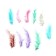 A set of feathers for decor, set of 10 pcs., Size 1 pc: 10 × 2 cm, color powder mix