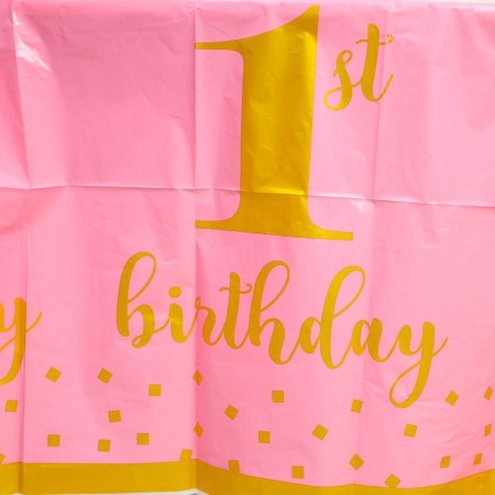 Great tablecloth, 137 × 220 cm, pink color-3