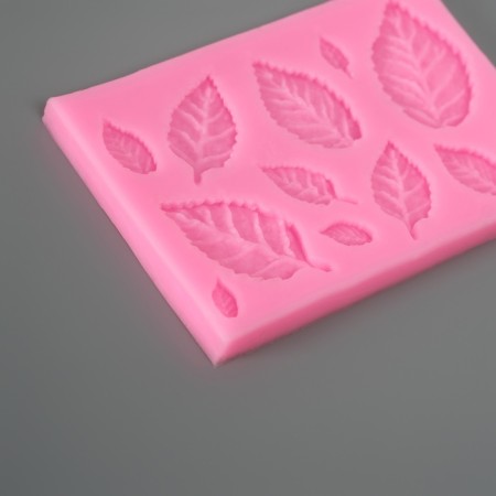 Mold Silicon "Birch leaves" 12 objects 0.7x9.7x6.4 cm-2