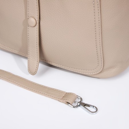 Luggage bag on lightning, 2 outer pockets, beige color-5
