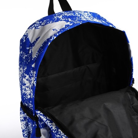 A backpack with a zipper, the color is blue-5