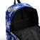 A backpack with a zipper, the color is blue