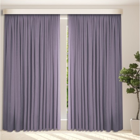 Set of curtains "Canvas", size 270x300 cm, 2 pcs, purple color-1