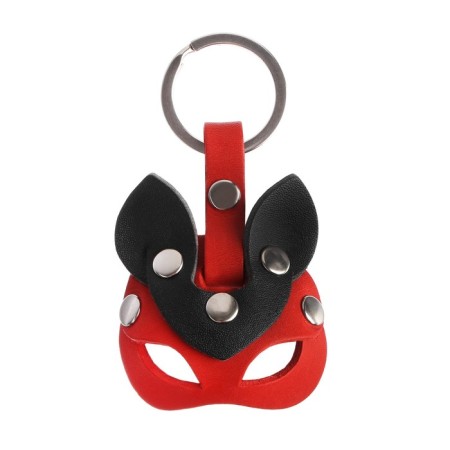 Leather key a car for a car key, mask - cat, genuine leather-2