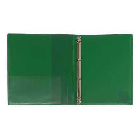 Folder on 4 rings A4, Calligrata, 25 mm, 700 μm, inner pocket, pocket for a spine, green-1