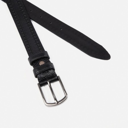 Children's belt, width 3 cm, screw, buckle metal, black color-1