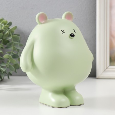Pigpie Polystone "Puffy Green Bear" 16x11x16.5 cm-1