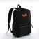 Young backpack from textiles with a zipper, waterproof, 4 pockets, black/orange color
