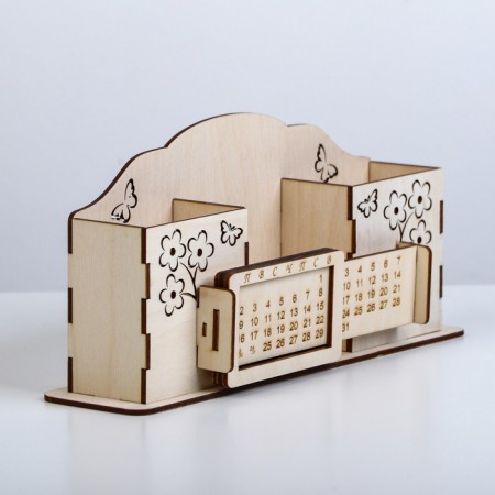 Organizer for clerical objects "Flowers", wood, 28 x 12.5 x 8 cm-3