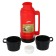 Thermos 1 l, with a glass flask, 2 circles, 13.5 x 32 cm, red