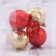 Set of balls plastic D-6 cm, 4 pcs "honeycomb" red-golden