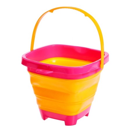 Folding bucket for sandbox, pink color