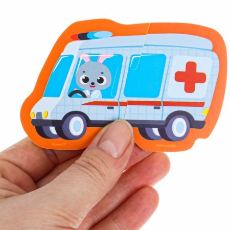 Soft puzzle for babies "Transport", 5 puzzles, crumb I-6