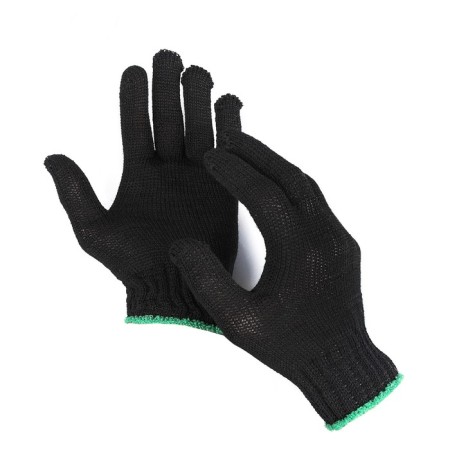 Garden gloves, x/b, knitting grade 7, 3 threads, size 9, without coating, black