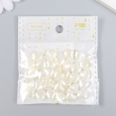 A set of beads for creativity Plastic "Pearl Heart" set 35 pcs 1x1 cm-2