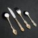 A set of cutlery "Troika", 24 items, thickness 2 mm, local nitride-titanium coating, decorative box