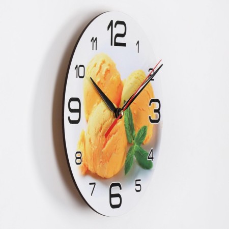 Watch wall-mounted kitchen "Ice cream with mint", silent, d-24 cm-1
