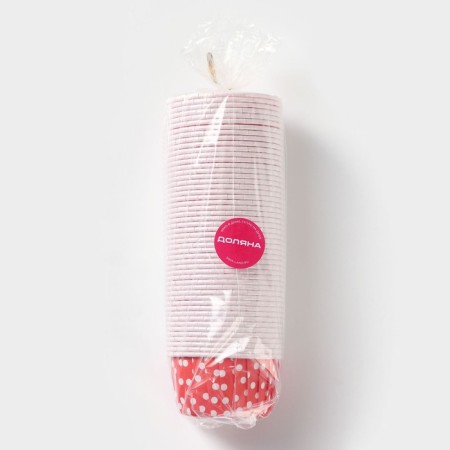 Baking shape Round shade "peas", d = 6.5 cm, red color-3