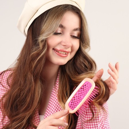 The comb massage, wide, ventilated, 8.5 × 20.5 cm, PVC box, pink/peach color-9