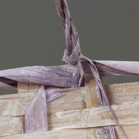 Wicker basket, d25 x 18 x 11/19 cm, purple, bamboo-3