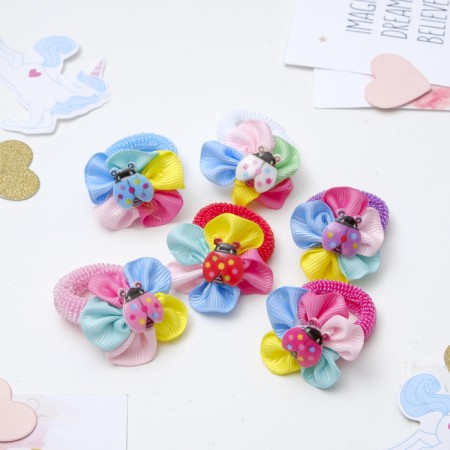 Hair gum "Funny gloss" (set 6 pcs) Flower of God's cow-1