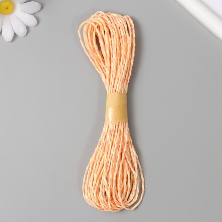Yarn 100% cellulose "Softino Raffia Color Melange" Washed, Yellow-pink 10m