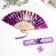 Fan bamboo, textiles h = 21 cm bend, with a brush "flowers" in a box, purple