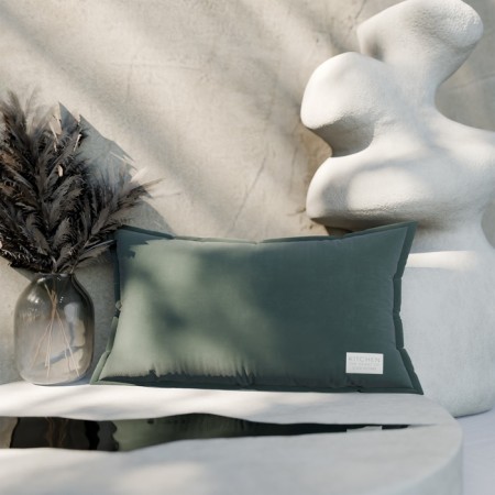 Ethel pillow, 30x50+1 cm, dark green, 100% cotton