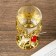 Climber Plastic, glass for 1 candle "rose" glass on the leg gold 13x6x6 cm