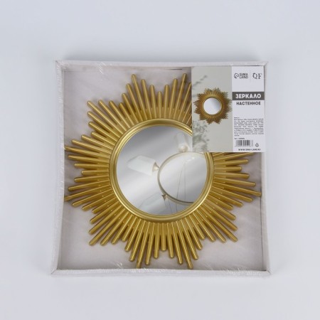 Wall mirror "stripes", D mirror surface 11 cm, golden color-5