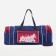 Sports bag with lightning, with an increase, 3 outer pockets, a long belt, blue/red color