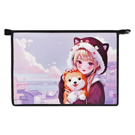 Folder D/Labor A4 Lightning from above Plastic PTR-22 Calligrata Virgin "Girl with a doggie"-2