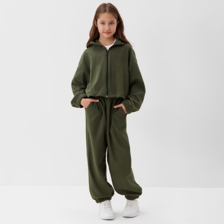 Толстовка для девочки MINAKU: Fleece Soft, цвет зелёный, рост 152 см-1