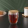 Glass glass with double walls and bamboo lid Bellatenero Eco, 330 ml